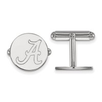 Sterling Silver Rhodium-plated LogoArt University of Alabama Letter a Cuff Links view 1