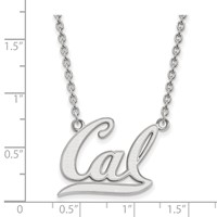Sterling Silver Rhodium-plated LogoArt University of California Berkeley Large Pendant Necklace, 18" view 2