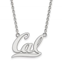Sterling Silver Rhodium-plated LogoArt University of California Berkeley Large Pendant Necklace, 18" view 1