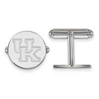 Sterling Silver Rhodium-plated LogoArt University of Kentucky U-k Cuff Links view 1