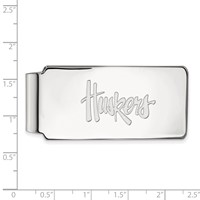 Sterling Silver Rhodium-plated LogoArt University of Nebraska Huskers Money Clip view 2