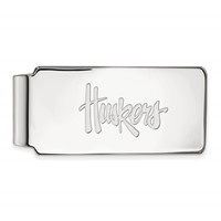 Sterling Silver Rhodium-plated LogoArt University of Nebraska Huskers Money Clip view 1