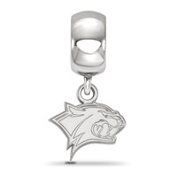 Sterling Silver Rhodium-plated LogoArt University of New Hampshire Wildcat Extra Small Dangle Bead Charm view 2