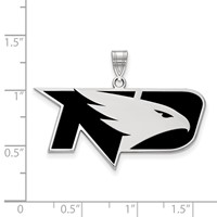 Sterling Silver Rhodium-plated LogoArt University of North Dakota Large Enameled Pendant view 2