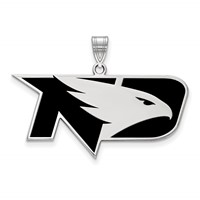 Sterling Silver Rhodium-plated LogoArt University of North Dakota Large Enameled Pendant view 1