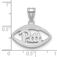 Sterling Silver Rhodium-plated LogoArt University of Pittsburgh Football Pendant view 3