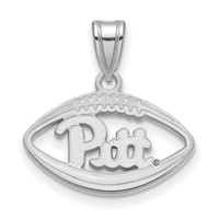Sterling Silver Rhodium-plated LogoArt University of Pittsburgh Football Pendant view 1