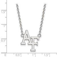Sterling Silver Rhodium-plated LogoArt United States Air Force Academy A-f Large Pendant Necklace, 18" view 2