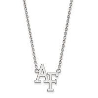 Sterling Silver Rhodium-plated LogoArt United States Air Force Academy A-f Large Pendant Necklace, 18" view 1