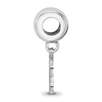 Sterling Silver Rhodium-plated LogoArt University of South Florida Bull Extra Small Dangle Bead Charm view 2