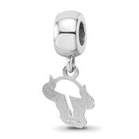 Sterling Silver Rhodium-plated LogoArt University of South Florida Bull Extra Small Dangle Bead Charm view 5