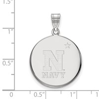 Sterling Silver Rhodium-plated LogoArt US Naval Academy Large Disc Pendant view 2