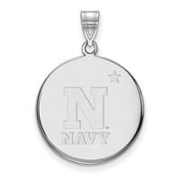 Sterling Silver Rhodium-plated LogoArt US Naval Academy Large Disc Pendant view 1