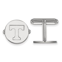 Sterling Silver Rhodium-plated LogoArt University of Tennessee Letter T Cuff Links view 1