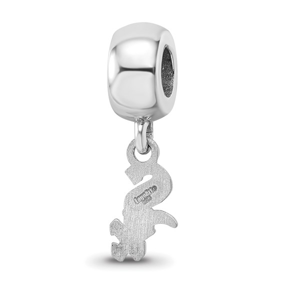 Sterling Silver Rhodium Plated Major League Baseball LogoArt Chicago White Sox Dangle Bead