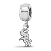Sterling Silver Rhodium Plated Major League Baseball LogoArt Chicago White Sox Dangle Bead view 1