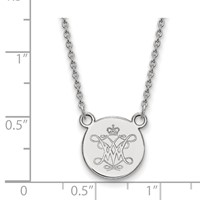 Sterling Silver Rhodium-plated LogoArt College of William and Mary Small Disc Pendant Necklace, 18" view 2