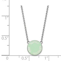 Sterling Silver Rhodium-plated LogoArt Alpha Epsilon Phi Sorority Text Small Color Enamel Pendant Necklace - 18in view 2