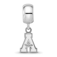 Sterling Silver Rhodium-plated LogoArt Appalachian State University Extra Small Dangle Bead Charm view 3