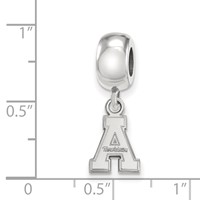 Sterling Silver Rhodium-plated LogoArt Appalachian State University Extra Small Dangle Bead Charm view 4