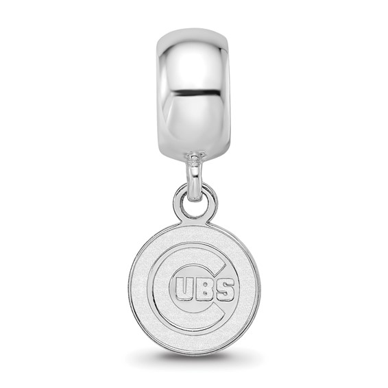 Sterling Silver Rhodium Plated Major League Baseball LogoArt Chicago Cubs Dangle Bead