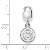Sterling Silver Rhodium Plated Major League Baseball LogoArt Chicago Cubs Dangle Bead view 4