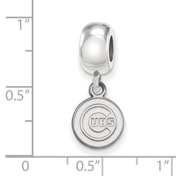 Sterling Silver Rhodium Plated Major League Baseball LogoArt Chicago Cubs Dangle Bead