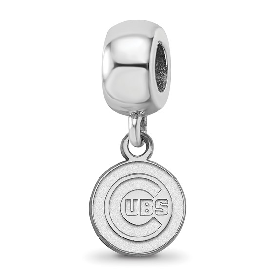 Sterling Silver Rhodium Plated Major League Baseball LogoArt Chicago Cubs Dangle Bead