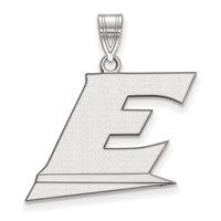 Sterling Silver Rhodium-plated LogoArt Eastern Kentucky University Letter E Large Pendant view 1