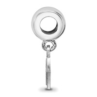Sterling Silver Rhodium-plated LogoArt Furman University Extra Small Dangle Bead Charm view 2