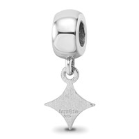 Sterling Silver Rhodium-plated LogoArt Furman University Extra Small Dangle Bead Charm view 5