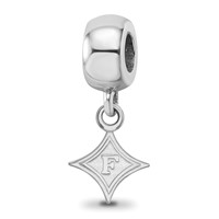 Sterling Silver Rhodium-plated LogoArt Furman University Extra Small Dangle Bead Charm view 1