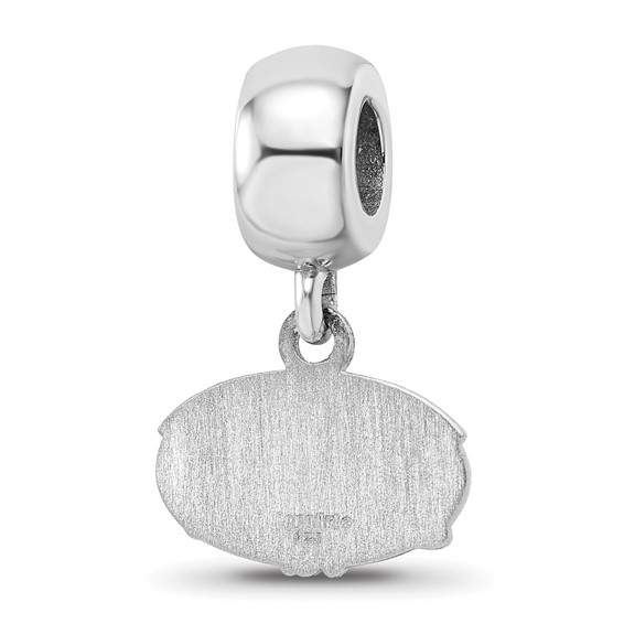 Sterling Silver Rhodium-plated LogoArt Jacksonville State U. Extra Small Dangle Bead Charm