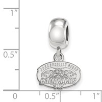 Sterling Silver Rhodium-plated LogoArt Jacksonville State U. Extra Small Dangle Bead Charm view 4