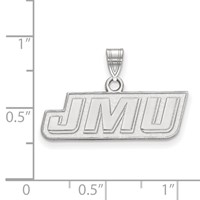 Sterling Silver Rhodium-plated LogoArt James Madison University J-m-u Small Pendant view 2