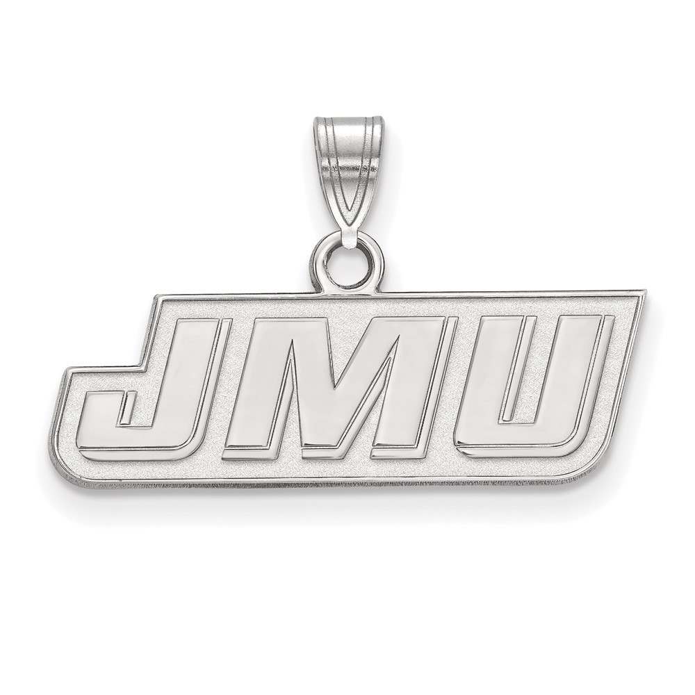 Sterling Silver Rhodium-plated LogoArt James Madison University J-m-u Small Pendant