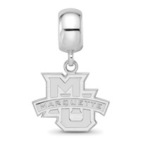 Sterling Silver Rhodium-plated LogoArt Marquette University Small Dangle Bead Charm view 3