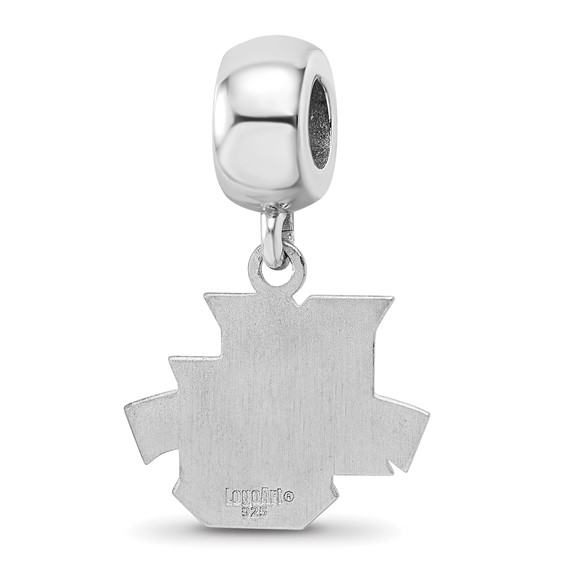 Sterling Silver Rhodium-plated LogoArt Marquette University Small Dangle Bead Charm