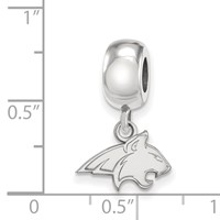 Sterling Silver Rhodium-plated LogoArt Montana State University Bobcat Extra Small Dangle Bead Charm view 4