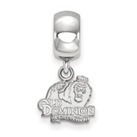 Sterling Silver Rhodium-plated LogoArt Old Dominion University Extra Small Dangle Bead Charm view 3