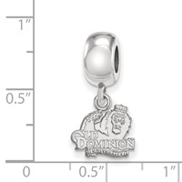 Sterling Silver Rhodium-plated LogoArt Old Dominion University Extra Small Dangle Bead Charm view 2