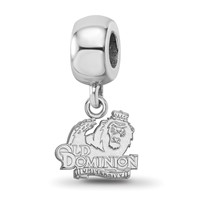 Sterling Silver Rhodium-plated LogoArt Old Dominion University Extra Small Dangle Bead Charm view 1