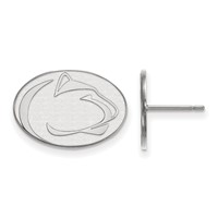 Sterling Silver Rhodium-plated LogoArt Penn State University Lion Small Post Earrings view 1