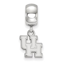 Sterling Silver Rhodium-plated LogoArt University of Houston U-h Extra Small Dangle Bead Charm view 2