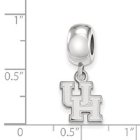 Sterling Silver Rhodium-plated LogoArt University of Houston U-h Extra Small Dangle Bead Charm view 3
