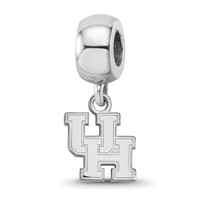 Sterling Silver Rhodium-plated LogoArt University of Houston U-h Extra Small Dangle Bead Charm view 1