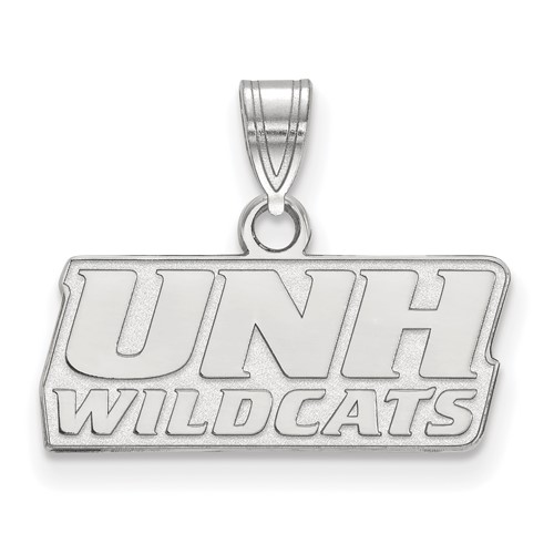 Sterling Silver Rhodium-plated LogoArt University of New Hampshire Small Pendant