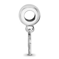 Sterling Silver Rhodium-plated LogoArt University of North Dakota Extra Small Dangle Bead Charm view 2