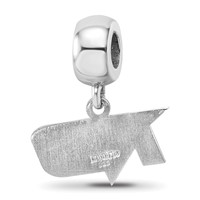 Sterling Silver Rhodium-plated LogoArt University of North Dakota Extra Small Dangle Bead Charm view 5