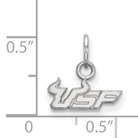 Sterling Silver Rhodium-plated LogoArt University of South Florida U-s-f Extra Small Pendant view 2